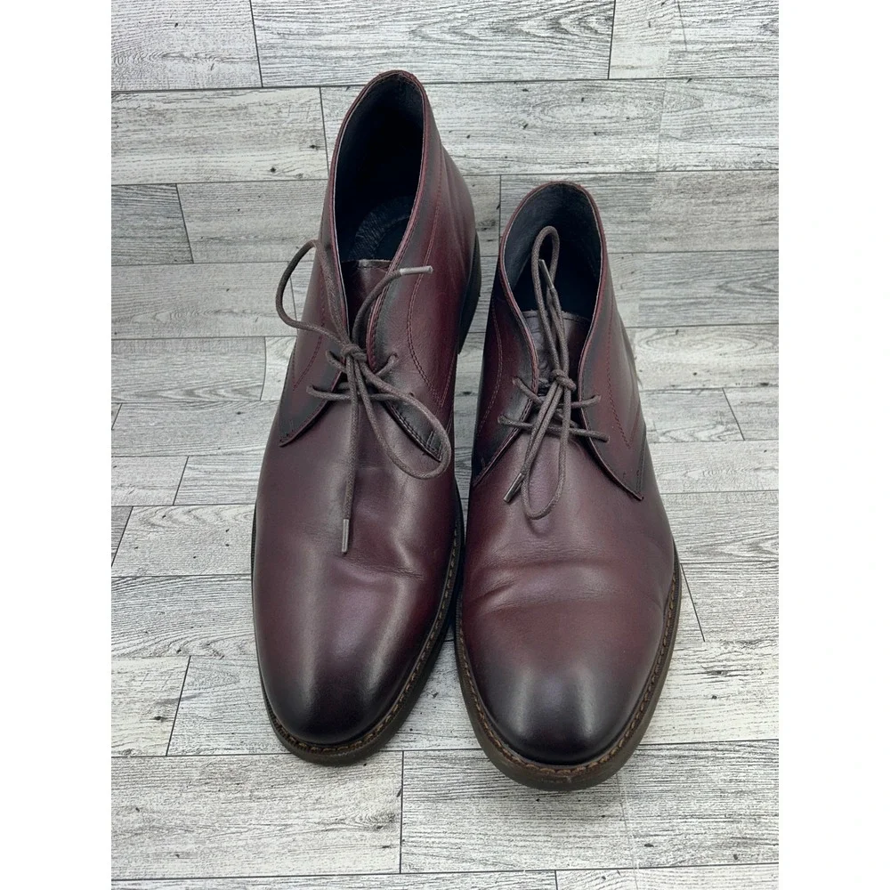 Moretti Black Label Mens Glen Burgundy Leather‎ Chukka Boots B5800M Size 13 D